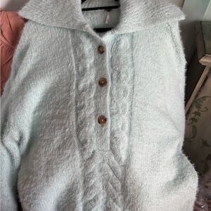 Soft Textured Button-Up Sweater